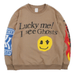 kanye West Luckey Me I See Ghost Sweatshirts Brown